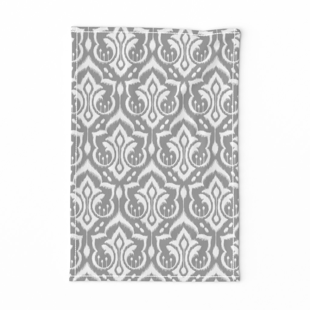 Ikat Damask - Gray Skies