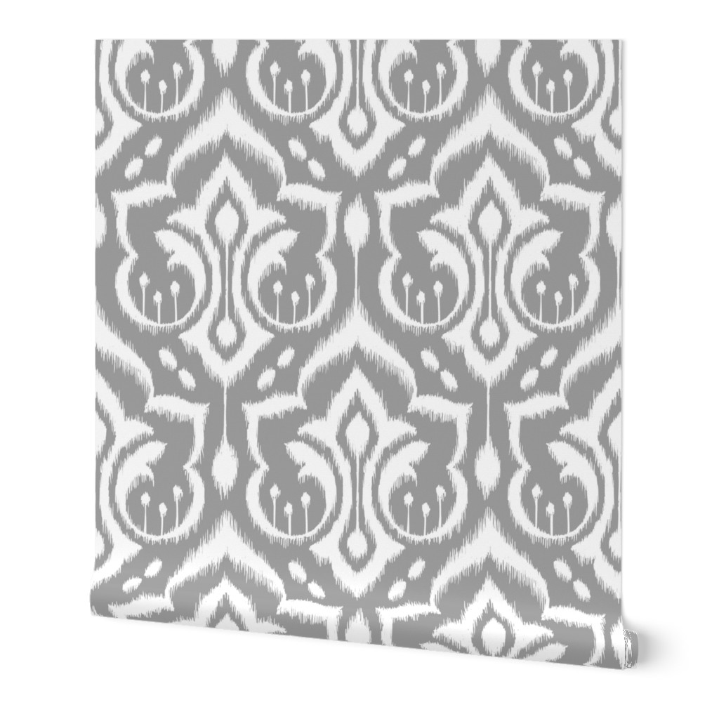 Ikat Damask - Gray Skies