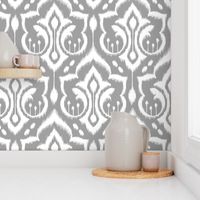 Ikat Damask - Gray Skies