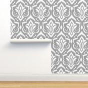 Ikat Damask - Gray Skies