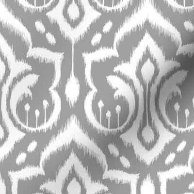 Ikat Damask - Gray Skies