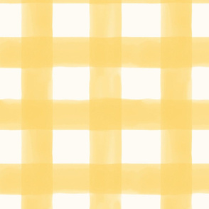 Watercolor Gingham // Butter Yellow