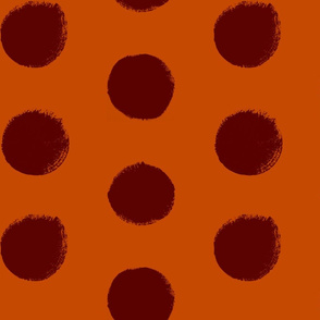 Red-Orange Painted Polka Dots