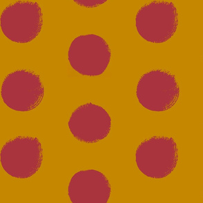 Blush on Gold - Painted Polka Dots