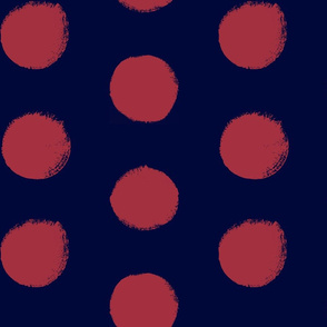 Blush on Navy - Painted Polka Dots