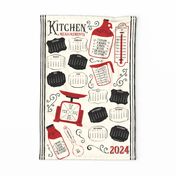 Kitchen Conversions 2024 Calendar ~ Cream Red  ~ Conversion Chart