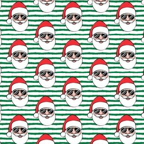 (1.25" scale) Santa Claus w/ sunnies - green stripes - Christmas C18BS