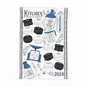 Kitchen Conversions 2024 Calendar ~ White Blue ~ Conversion Chart 