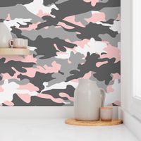 (micro scale) pink and grey camouflage - camo - little lady coordinate C18BS