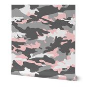 (micro scale) pink and grey camouflage - camo - little lady coordinate C18BS