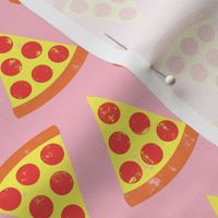 pizza slices - Pepperoni - on pink
