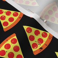 pizza slices - Pepperoni - on black