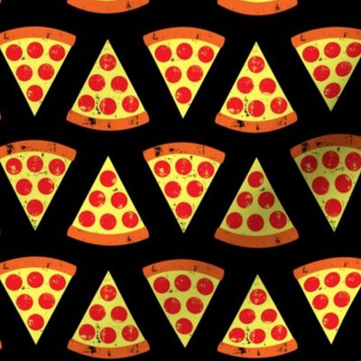 pizza slices - Pepperoni - on black