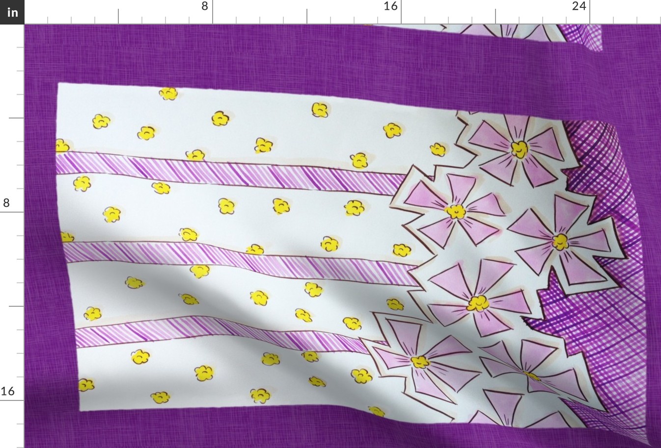 Tea Towel - PINWHEEL POP ©Julee Wood - TO PRINT CORRECTLY choose FAT QUARTER in any fabric 54" or wider