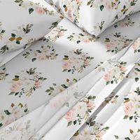 8" Magnolia Watercolor Blooms // White