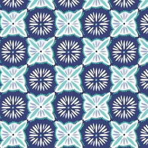 Daisy Tile - Navy