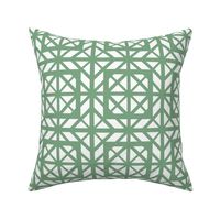 Geometric jade green line squares mosaic