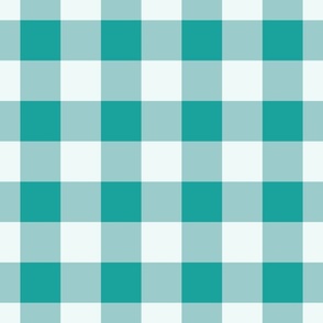 Buffalo Plaid teal white large