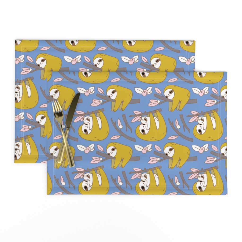 Sloth Pattern in Blue