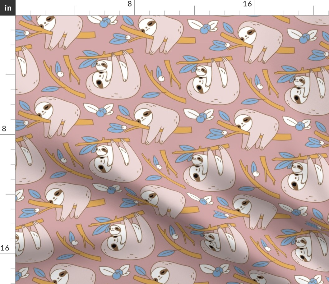 Sloth Pattern in Pink 