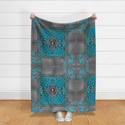 Tripping the Scarf Fantastic ~ Teal and Silver  