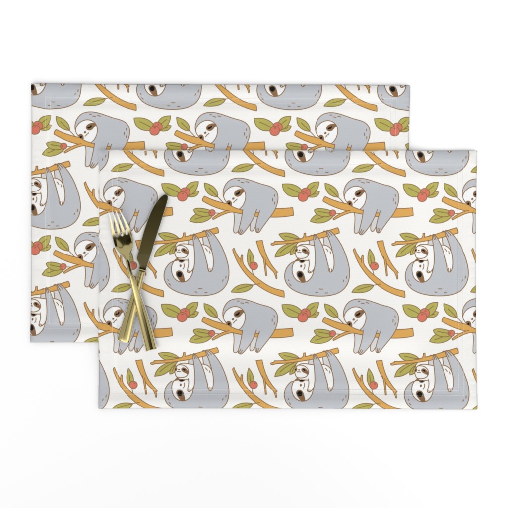 Sloth Pattern in Ivory 