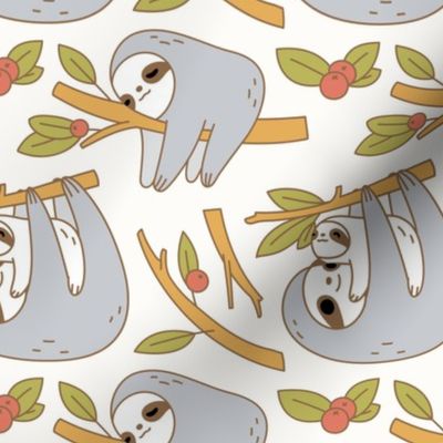 Sloth Pattern in Ivory 