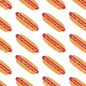 hotdogs - red on white - food