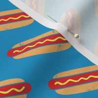 hotdogs - red on blue - food