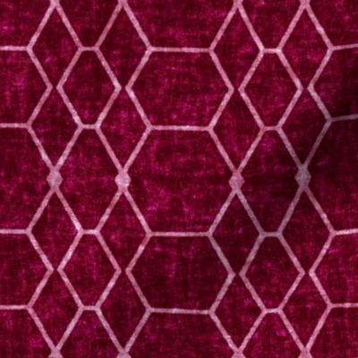 Burgandy Batik Geometric