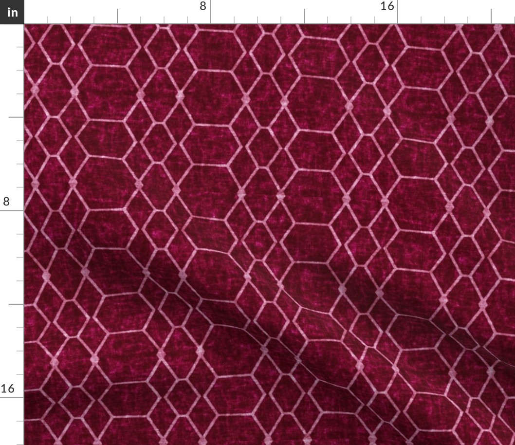 Burgandy Batik Geometric