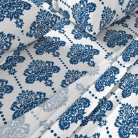 Classic Blue damask white