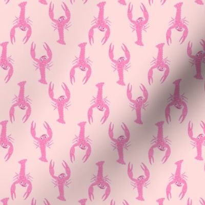 Whimsical  Lobsters on Pink Background
