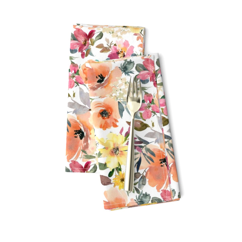 peach floral (white)