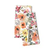 peach floral (white)