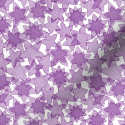 Watercolor stars in violet