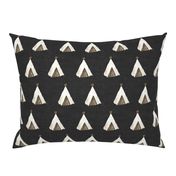 8" Desert Teepee // Charcoal Linen