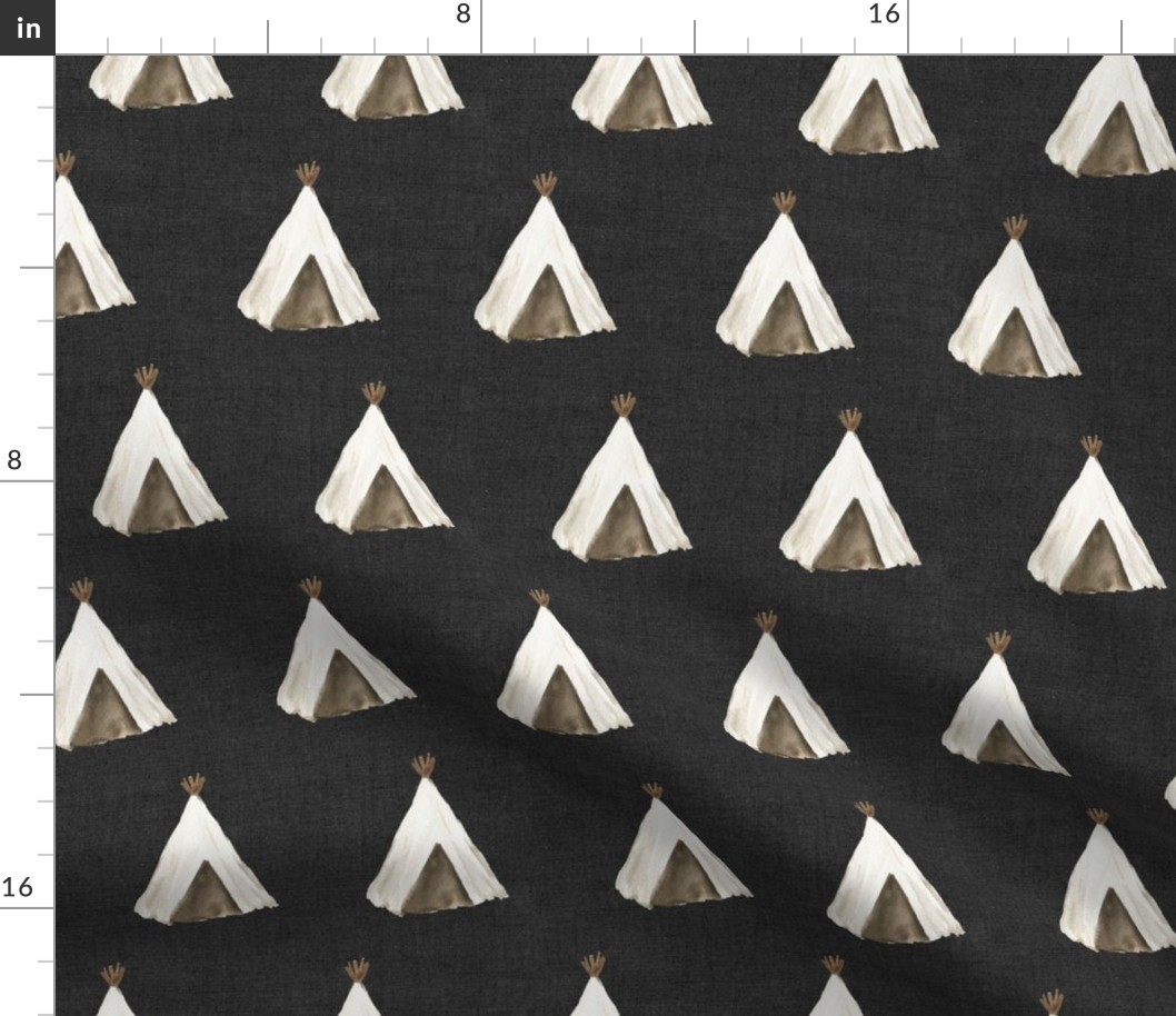 8" Desert Teepee // Charcoal Linen