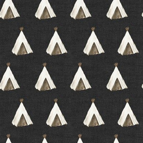 4" Desert Teepee // Charcoal Linen