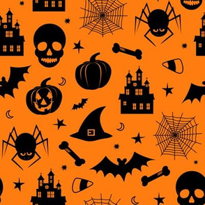 Halloween Pattern Orange and Black