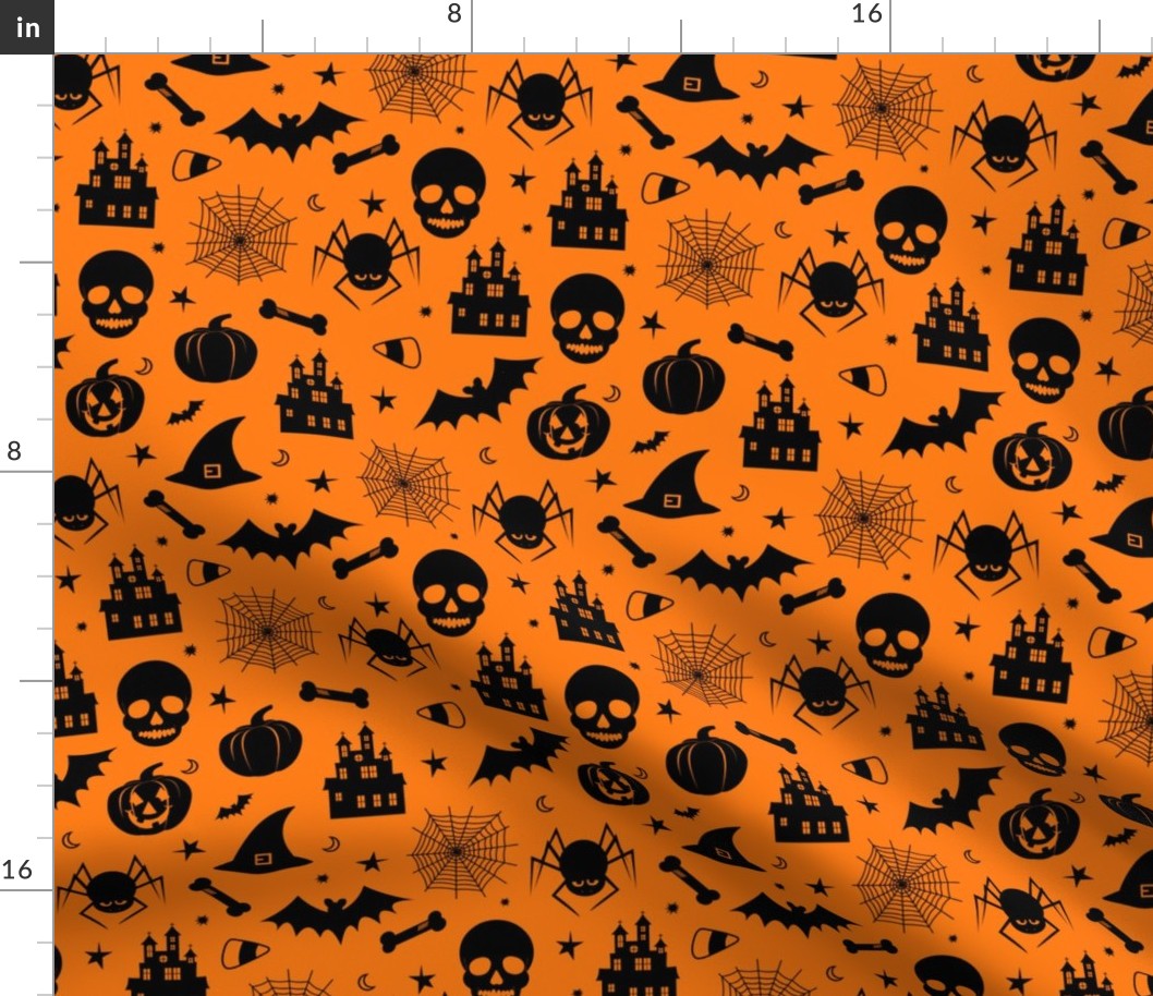 Halloween Pattern Orange and Black