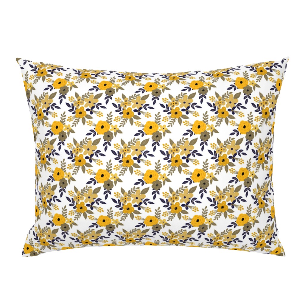 Navy and Mustard Fall Floral - SMALL scale