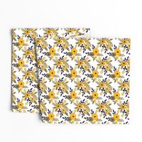 Navy and Mustard Fall Floral - SMALL scale