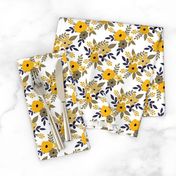 Navy and Mustard Fall Floral - SMALL scale