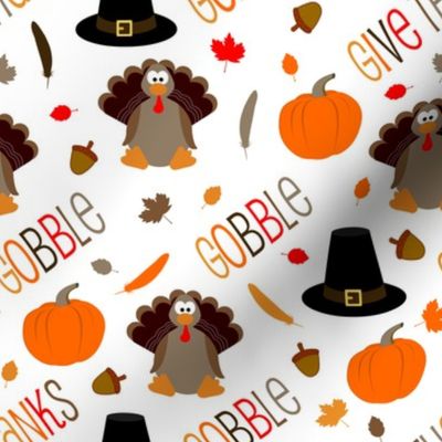 Cute Thanksgiving Pattern Turkey Gobble