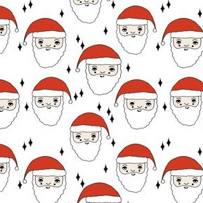 santa // christmas father christmas holiday xmas cute santa claus fabric cute kids fabric