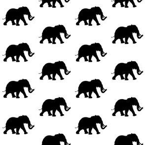 Elephant Walk - black on white