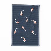 Koi in the Rain Tea Towel