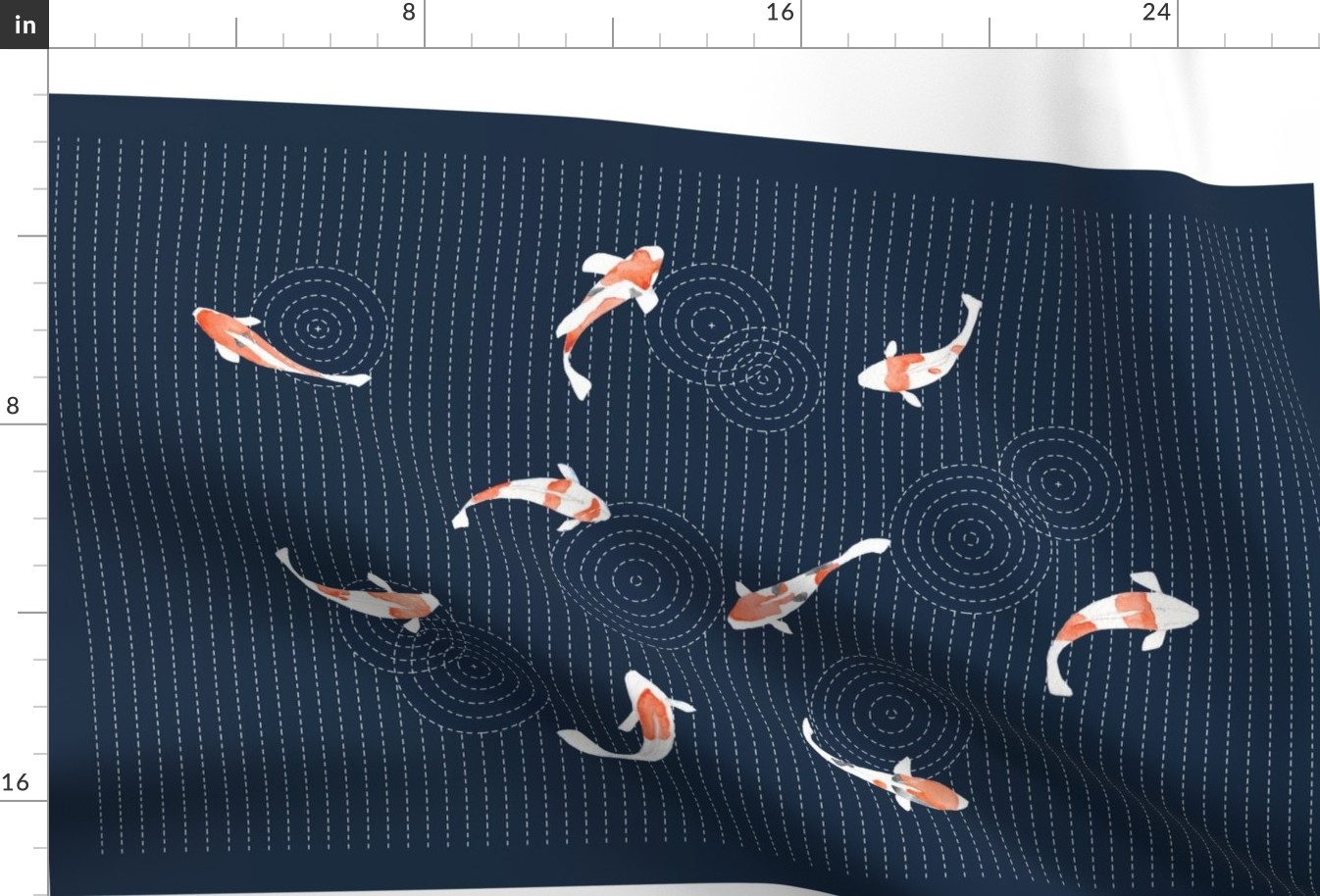 Koi in the Rain Tea Towel