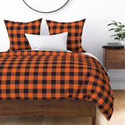 Halloween Buffalo plaid neon orange black